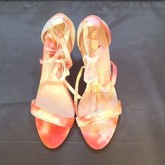Allegra K Women's Elegant Open Toe Tie Dye Lace Up Stiletto Heel Sandals - Picture 1 of 16